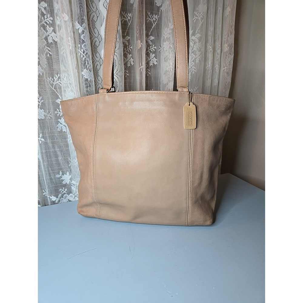 Vintage Coach 4065 Lightweight Tan Shoulder  Tote  Hang tag 90s USA 🇺🇸 (S2)
